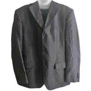 Banana Republic Blazer Men's 38S Charcoal Gray Linen‎ Slim Fit Sport Coat Jacket